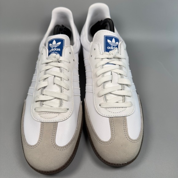 Adidas Samba OG Mens 12.5 12 1/2 Casual Sneaker White Gum Suede Leather Low Shoe - Picture 3 of 16